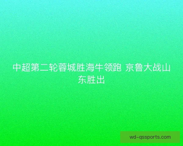 中超第二轮蓉城胜海牛领跑 京鲁大战山东胜出 中超第二轮蓉城胜海牛领跑 京鲁大战山东胜出